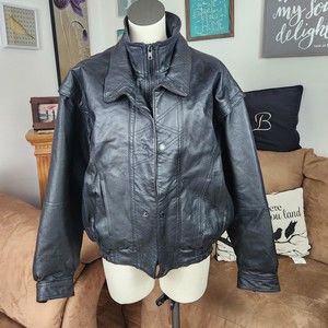Pelle Cuir Genuine Leather Moto Style Jacket Size S/S